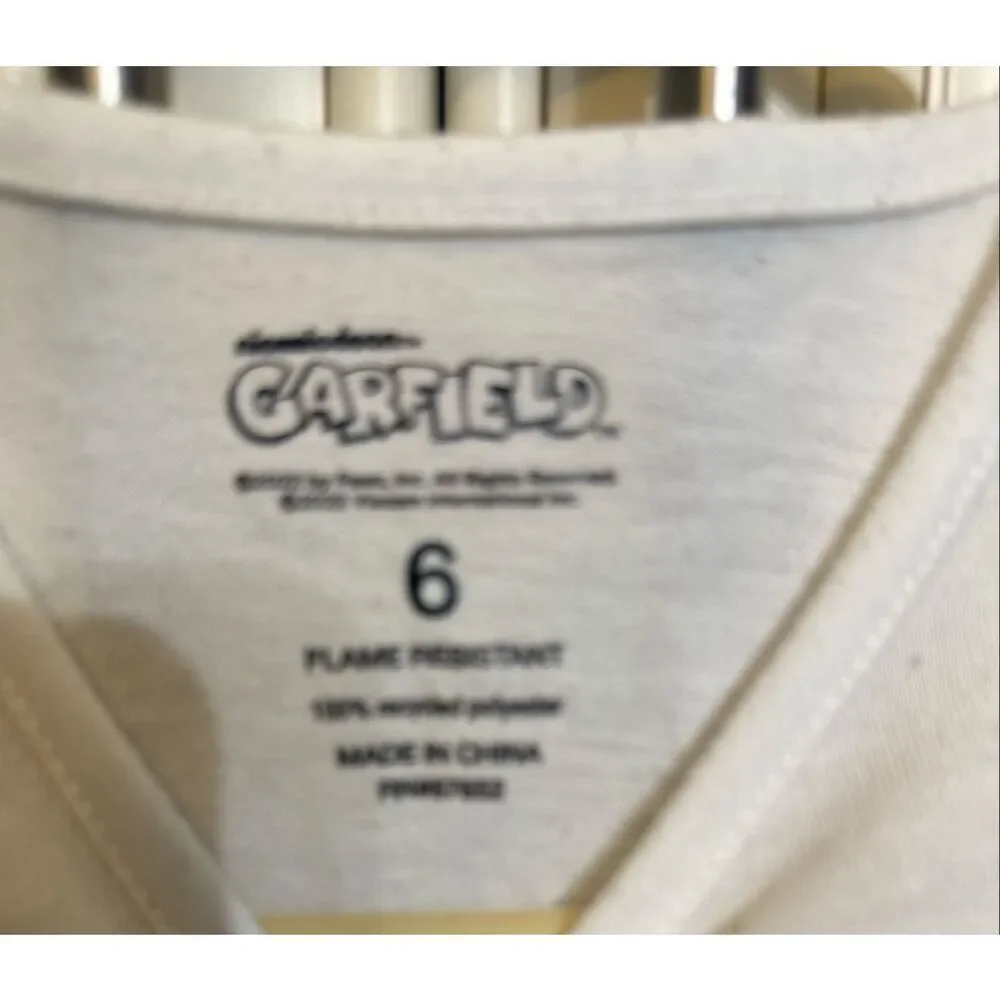 Garfield Girls 2-Piece T-Shirt and Striped Shorts Set Blue Cream Size 6